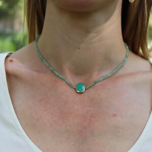 COLLAR CUARZO VERDE Y TURMALINA