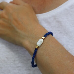 PULSERA CUARZO AZUL PERLA STICK