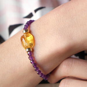 PULSERA AMATISTA CUARZO CITRINO