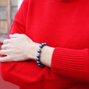 PULSERA PERLAS GRISES ENTREPIEZAS PLATA