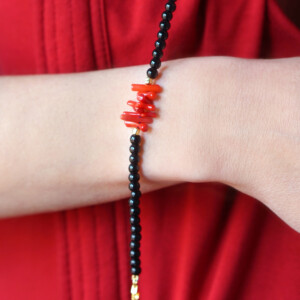 PULSERA ÓNIX Y CORAL