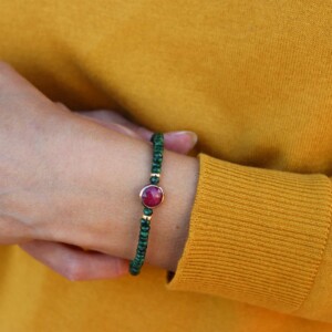 PULSERA RUBÍ ZOISITA Y GRANATE