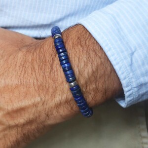 PULSERA LAPISLÁZULI HOMBRE MACRAMÉ