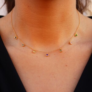 COLLAR CHARMS COLORES PLATA DORADA