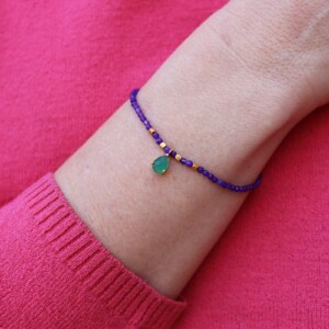 PULSERA AMATISTA Y CUARZO VERDE