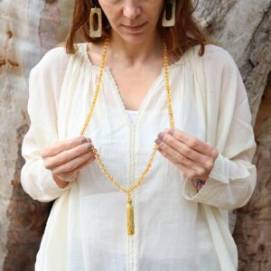 COLLAR JAPA MALA CUARZO CITRINO