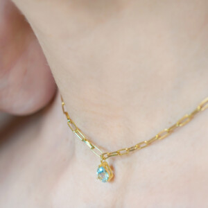 COLLAR CADENA PLATA DORADA TOPACIO