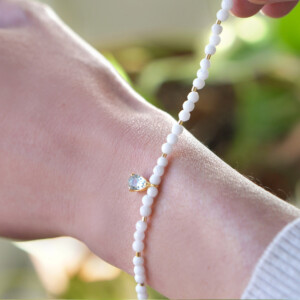 PULSERA ÁGATA BLANCA CHARM TOPACIO