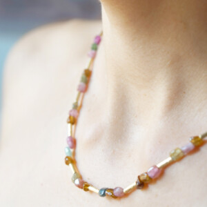 COLLAR TURMALINA PLATA DORADA