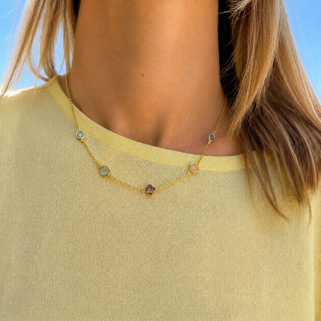 COLLAR CHARMS SUERTE PIEDRAS NATURALES