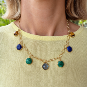 COLLAR CADENA ESLABONES PIEDRAS CHAKRAS