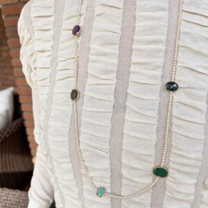 COLLAR LARGO PERLAS Y PIEDRAS PRECIOSAS