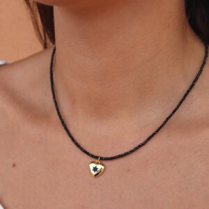COLLAR ESPINELA COLGANTE CORAZÓN REVERSIBLE