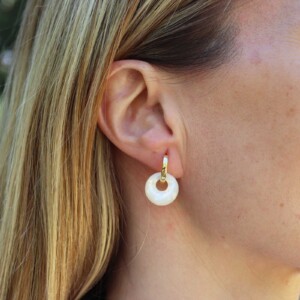 PENDIENTES MADREPERLA Y PLATA