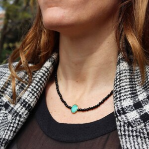 COLLAR ÓNIX Y  CUARZO VERDE