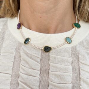 COLLAR PERLAS Y PIEDRAS PRECIOSAS