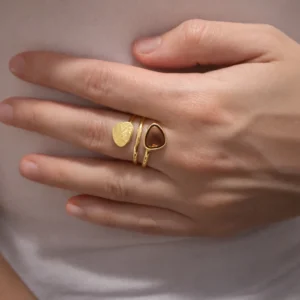 ANILLO AROS CUARZO FUMÉ