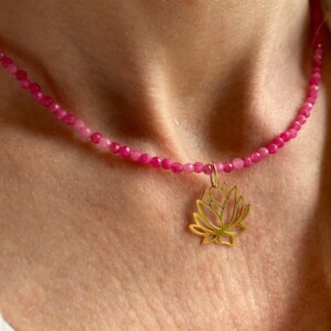 COLLAR TURMALINA ROSA FLOR DE LOTO
