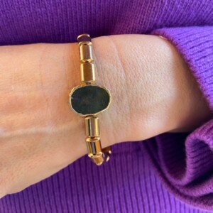 PULSERA HEMATITE DORADA Y ÁGATA