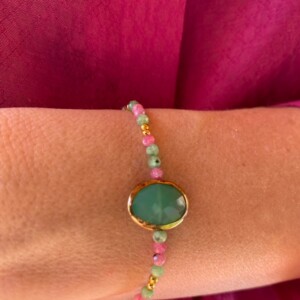 PULSERA RUBÍ ZOISITA CUARZO VERDE