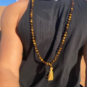 COLLAR JAPA MALA OJO DE TIGRE