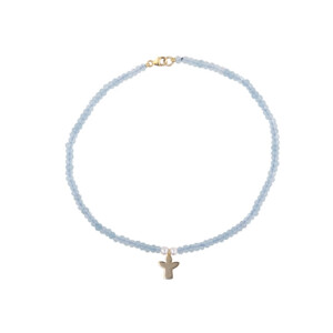 COLLAR ÁGATA AZUL ÁNGEL PLATA