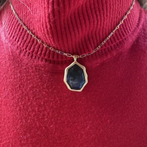 COLLAR CADENA BICOLOR COLGANTE LABRADORITA