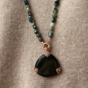 COLLAR ÁGATA MUSGOSA Y LABRADORITA