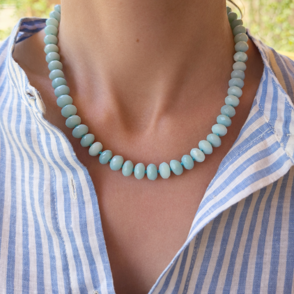 COLLAR AMAZONITA RONDEL