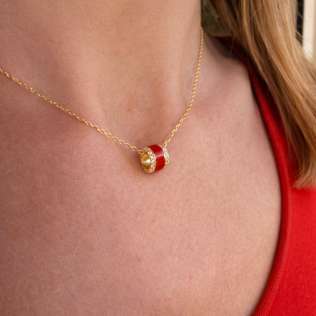 COLLAR BARRIL CORAL BAMBÚ