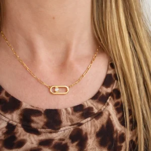 COLLAR ME ELIJO PLATA BAÑO ORO 18 QUILATES