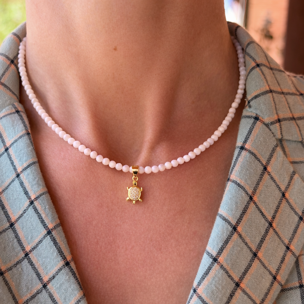 COLLAR PIEDRA LUNA TORTUGA