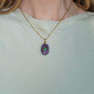 COLLAR ESLABONES COLGANTE AMATISTA