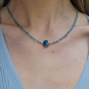 COLLAR ZAFIRO PLATA DORADA