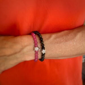 PULSERA ESTRELLA ZIRCONITAS Y ÁGATAS