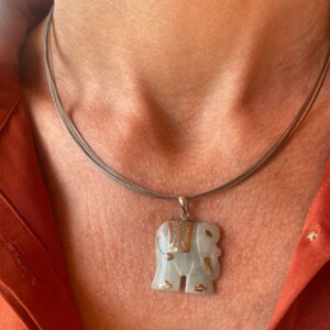 COLLAR MULTIHILOS PLATA ELEFANTE JADE