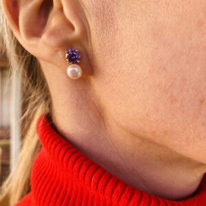 PENDIENTES PERLA Y AMATISTA