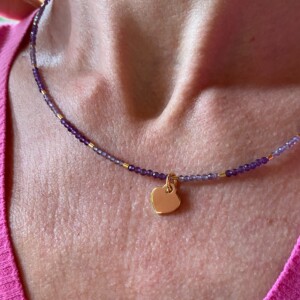 COLLAR AMATISTA CHARM CORAZÓN