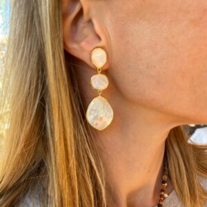 PENDIENTES MADREPERLA PLATA DORADA