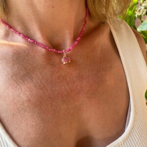 COLLAR ZAFIRO ROSA CAMPANA