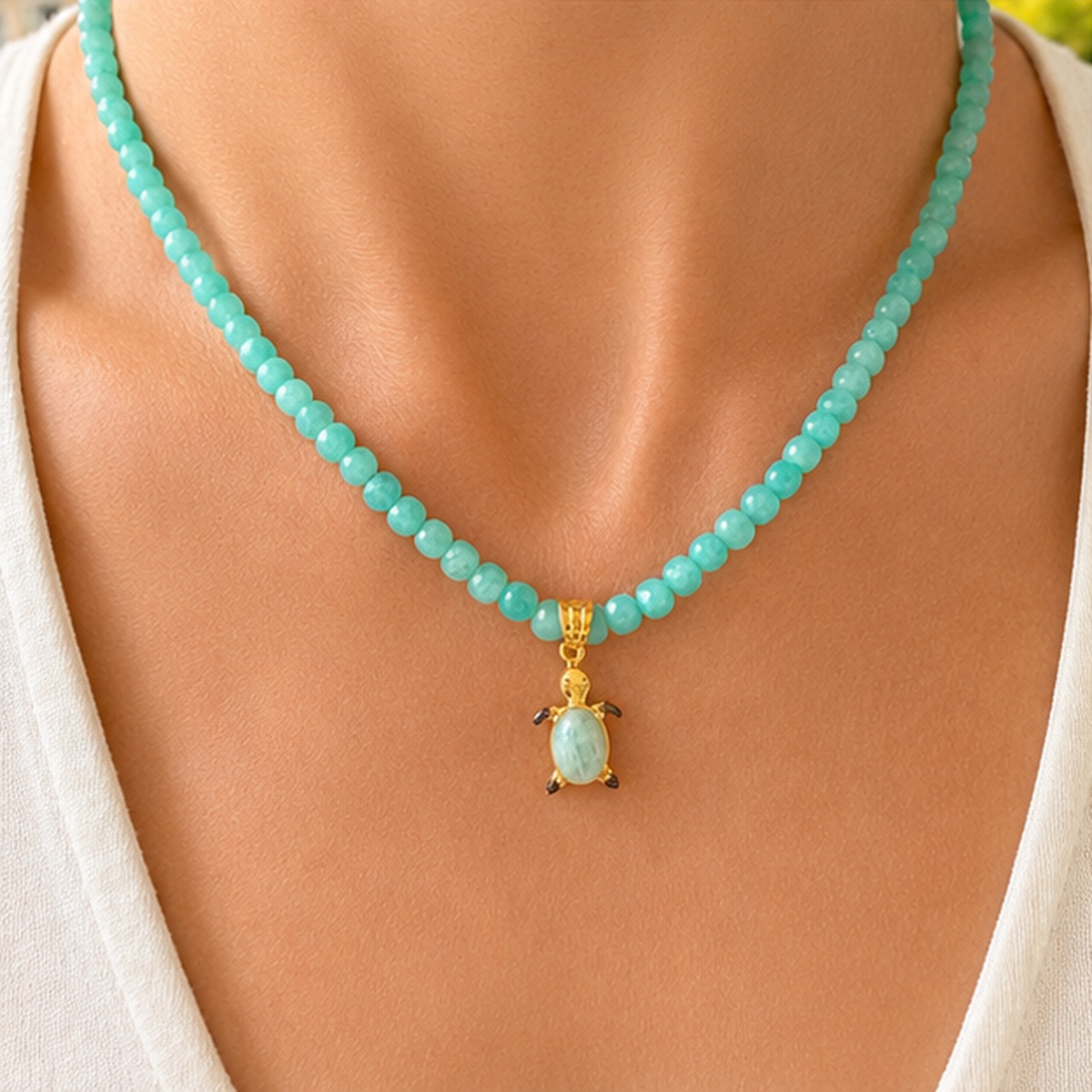 COLLAR AMAZONITA TORTUGA