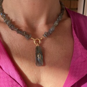 COLLAR LABRADORITA REASA DESMONTABLE