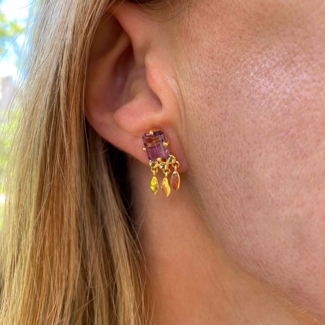 PENDIENTES AMATISTA FLECOS