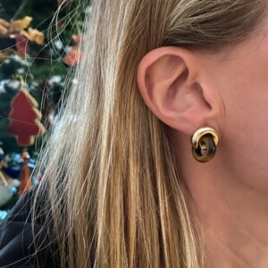 PENDIENTES AROS OJO DE TIGRE