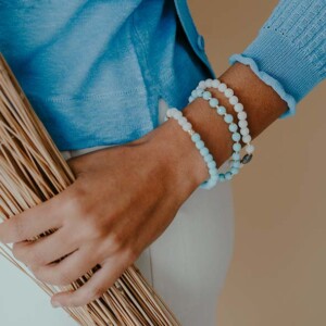 PULSERA TURQUESA Y ÁGATA BLANCA