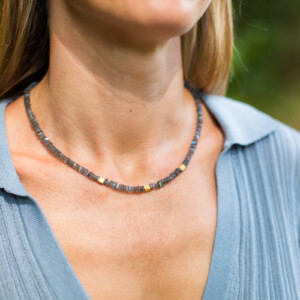 COLLAR LABRADORITA PLATA DORADA