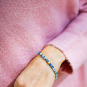 PULSERA CIANITA Y PLATA DORADA