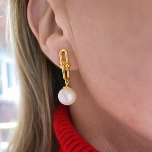 PENDIENTES LARGOS CON PERLA