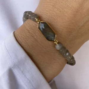 PULSERA AURORA GRIS-LABRADORITA