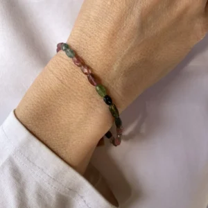 PULSERA TURMALINA MULTICOLOR OVAL
